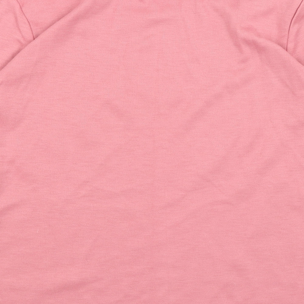 Afibel Womens Pink Basic T-Shirt Size 14