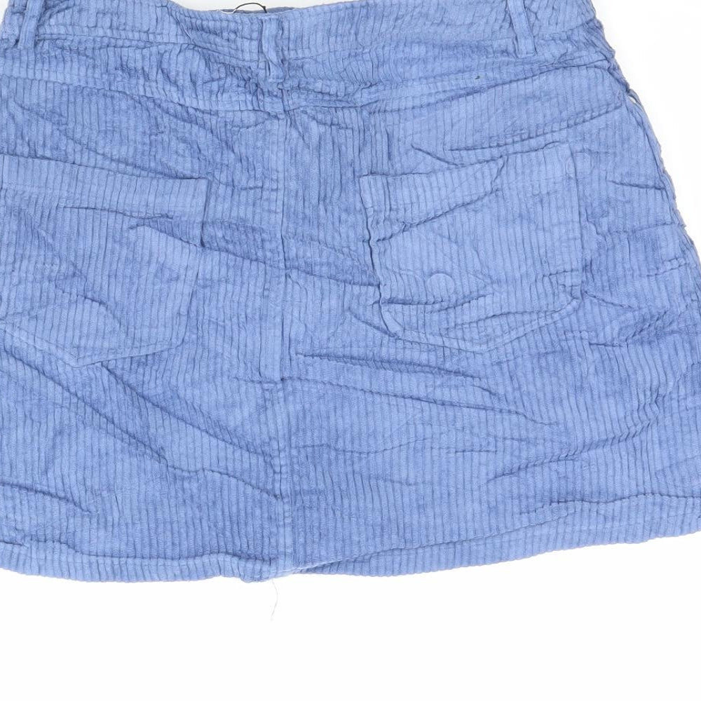 mng Womens Blue Corduroy Mini Skirt Size M
