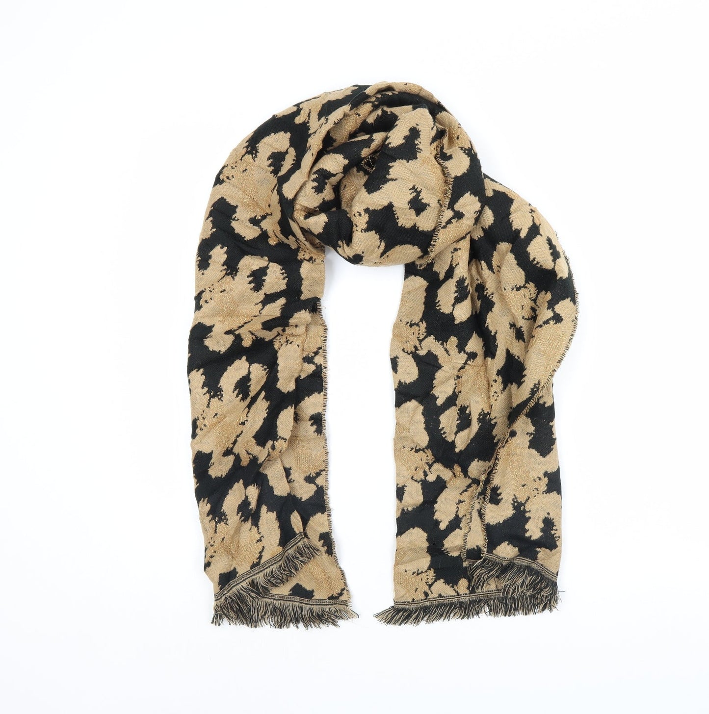 Preworn Womens Beige Floral Scarf