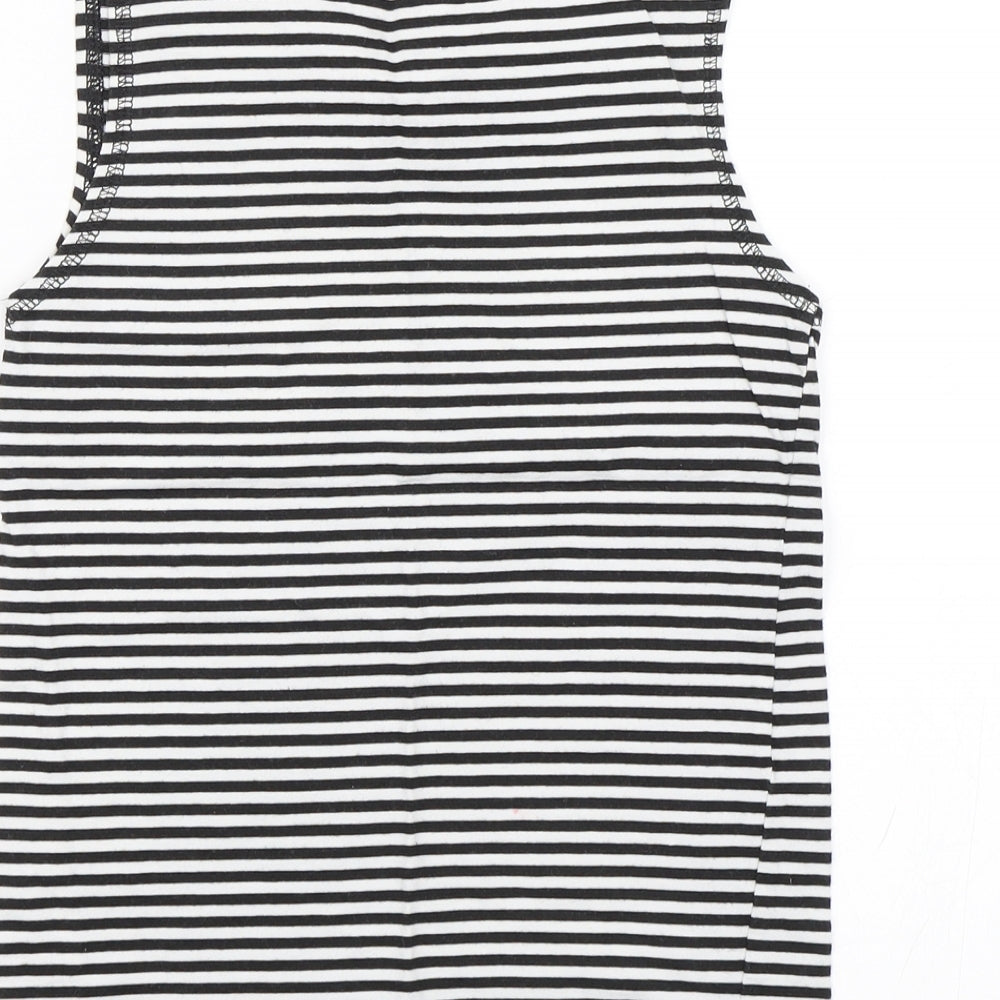 TU Girls Black Striped Basic Tank Size 6-7 Years