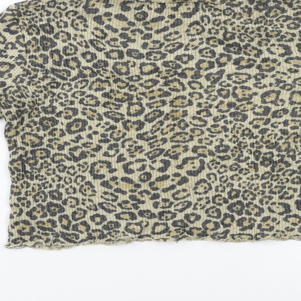 Preworn Womens Beige Animal Print Pullover Jumper Size S