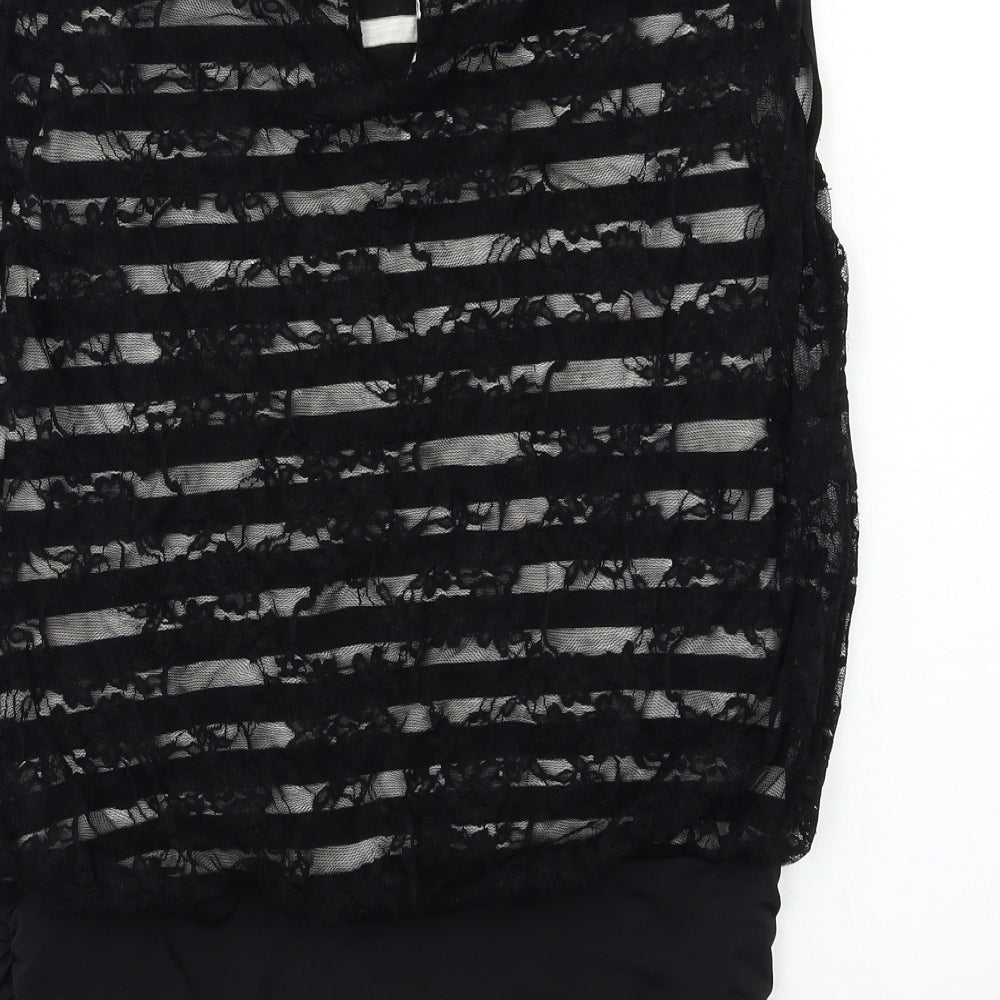 Tink & Funk Womens Black Striped Basic Blouse Size S