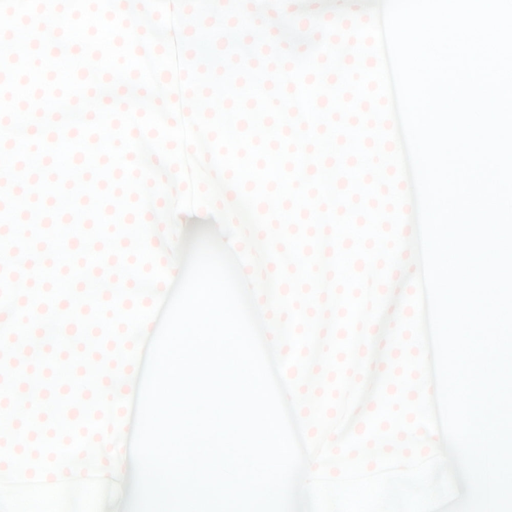 Disney Girls White Polka Dot Pyjama Pants Size 3-6 Months