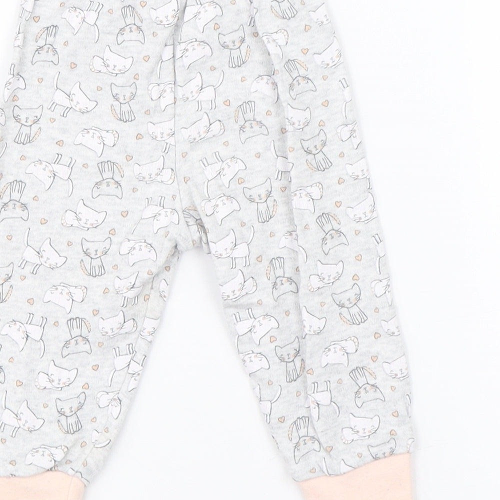 Primark Girls Grey Pyjama Pants Size 6-9 Months - cats