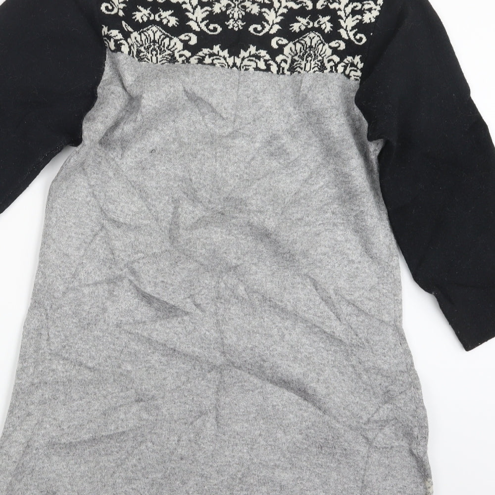 Papillon Womens Black Knit Pullover Jumper Size L