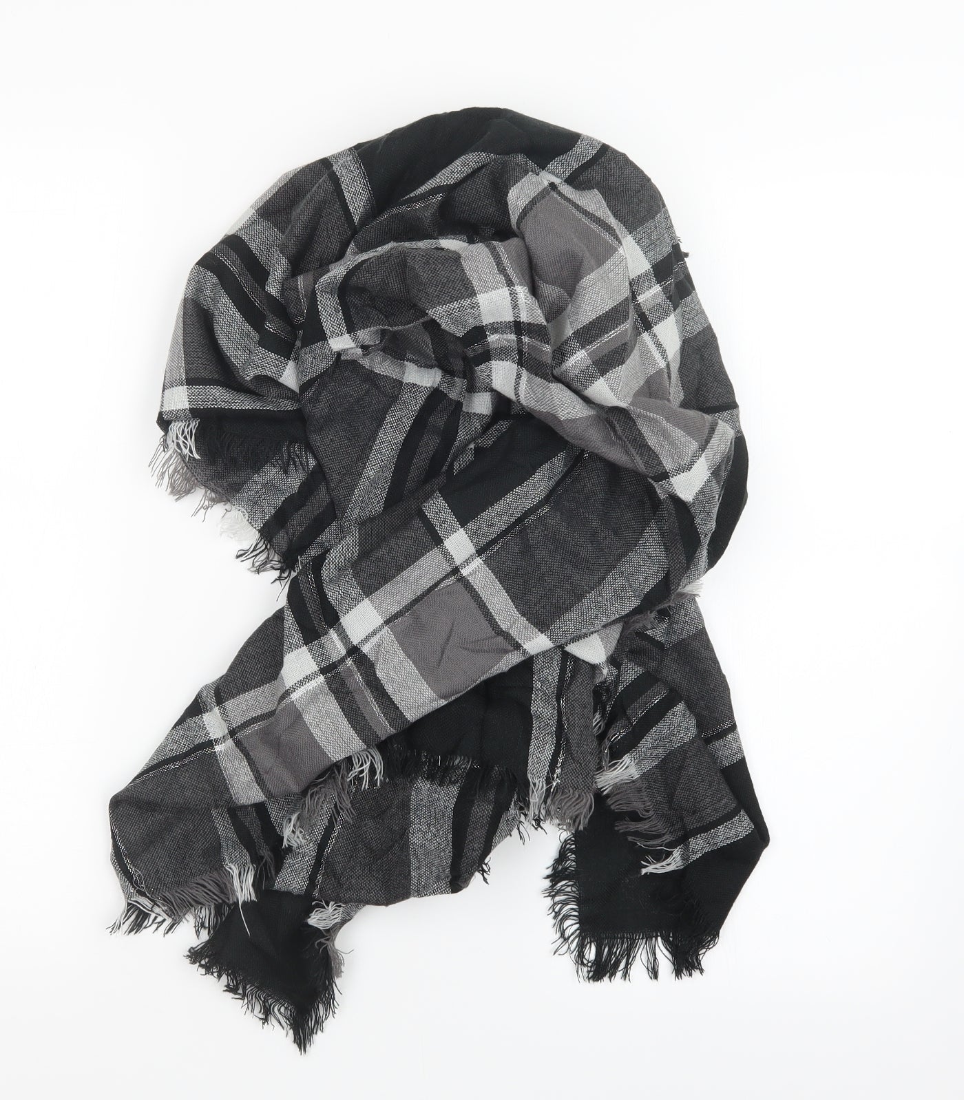 Preworn Womens Black Check Lace Scarf