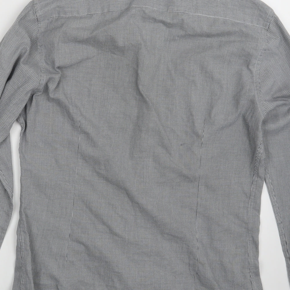 Marks & Spencer Mens Grey Geometric Button-Up Size S