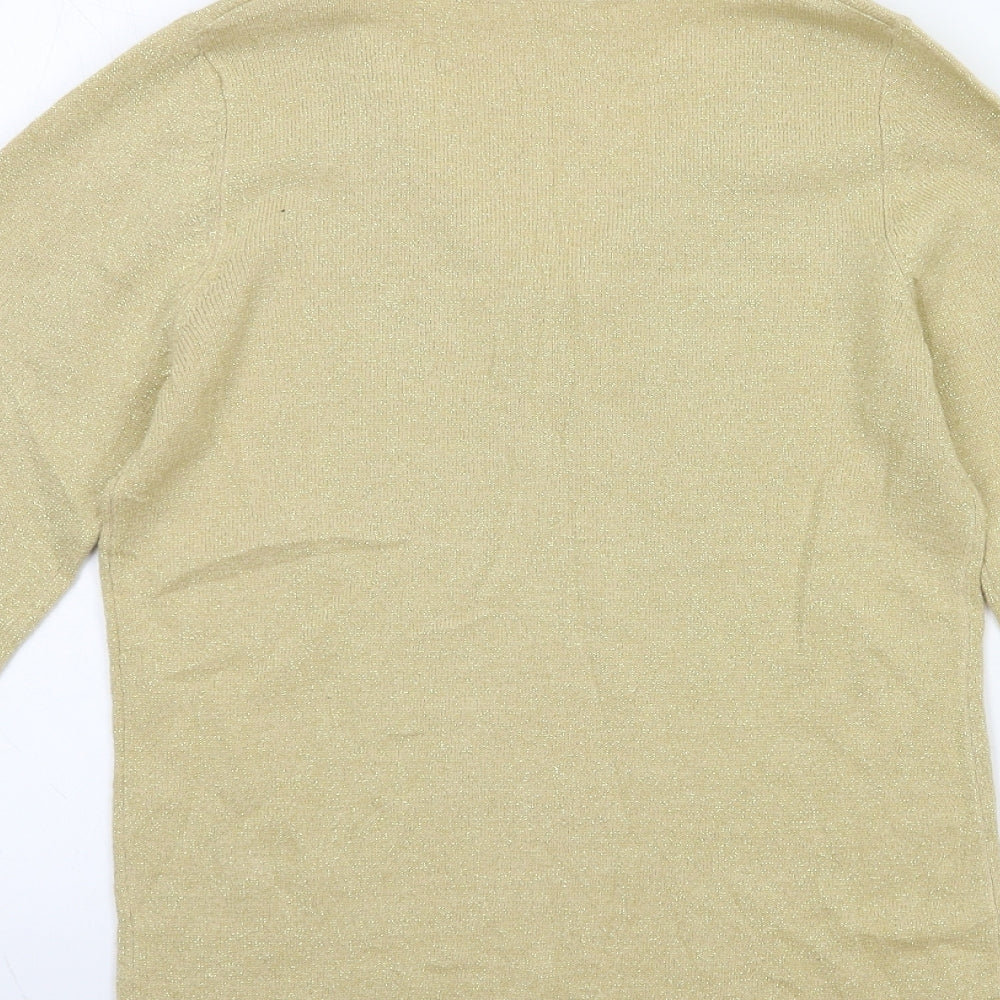 ETHLE AUSTIN Womens Gold Knit Pullover Jumper Size S