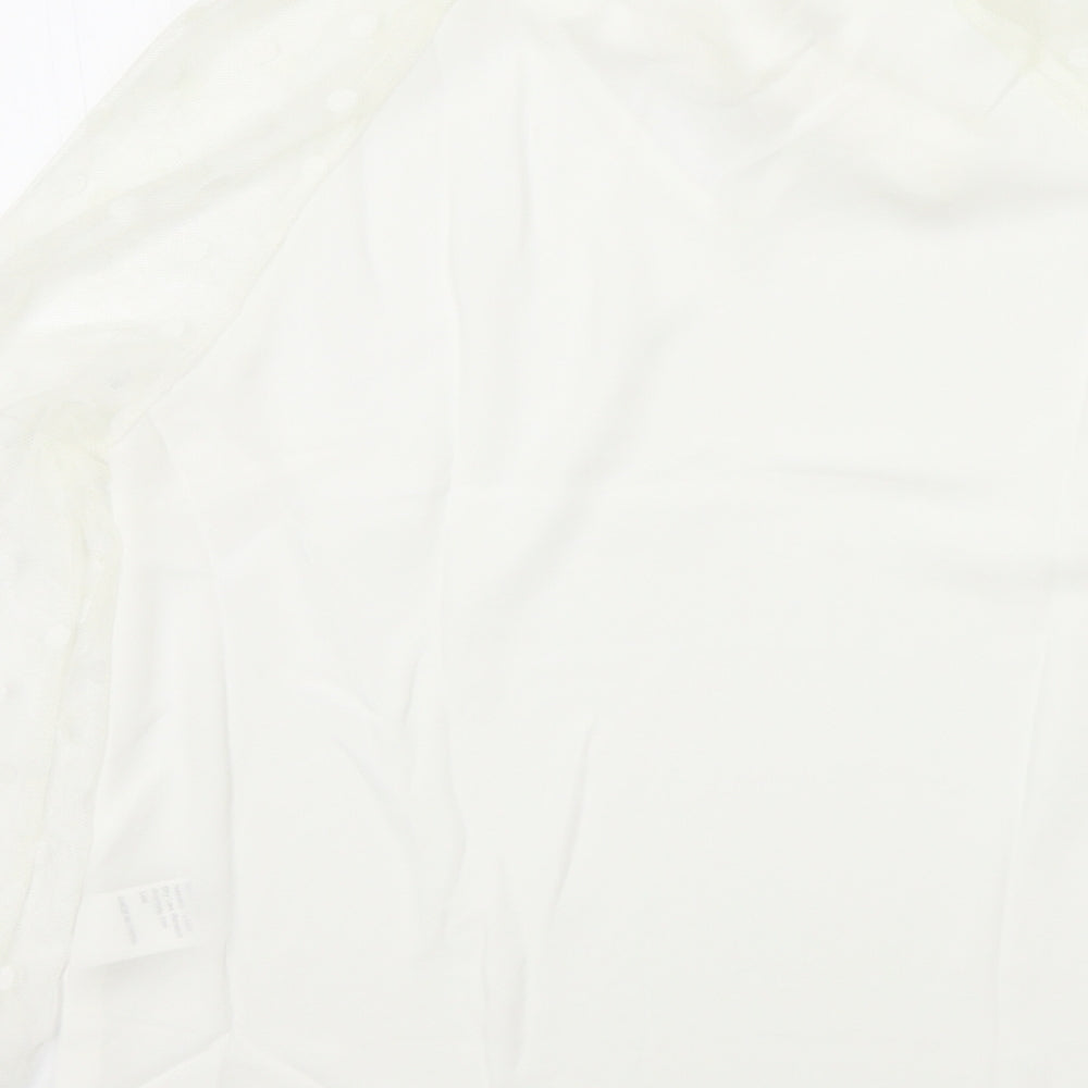 SheIn Womens White Colourblock Basic Blouse Size XS