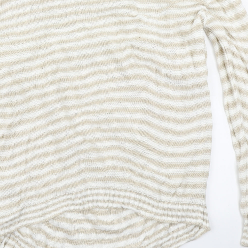Setin Womens Beige Striped Knit Pullover Jumper Size L