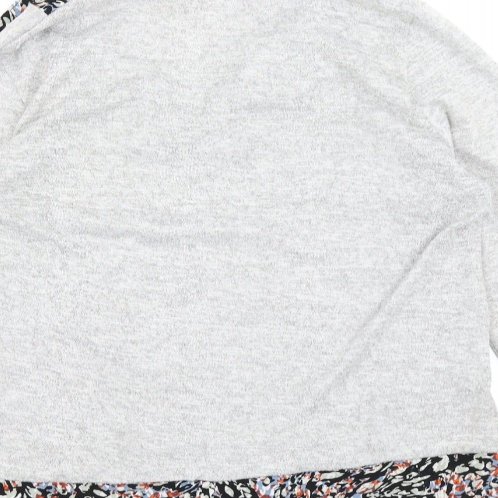 Festa Womens Grey Floral Pullover Jumper Size 14