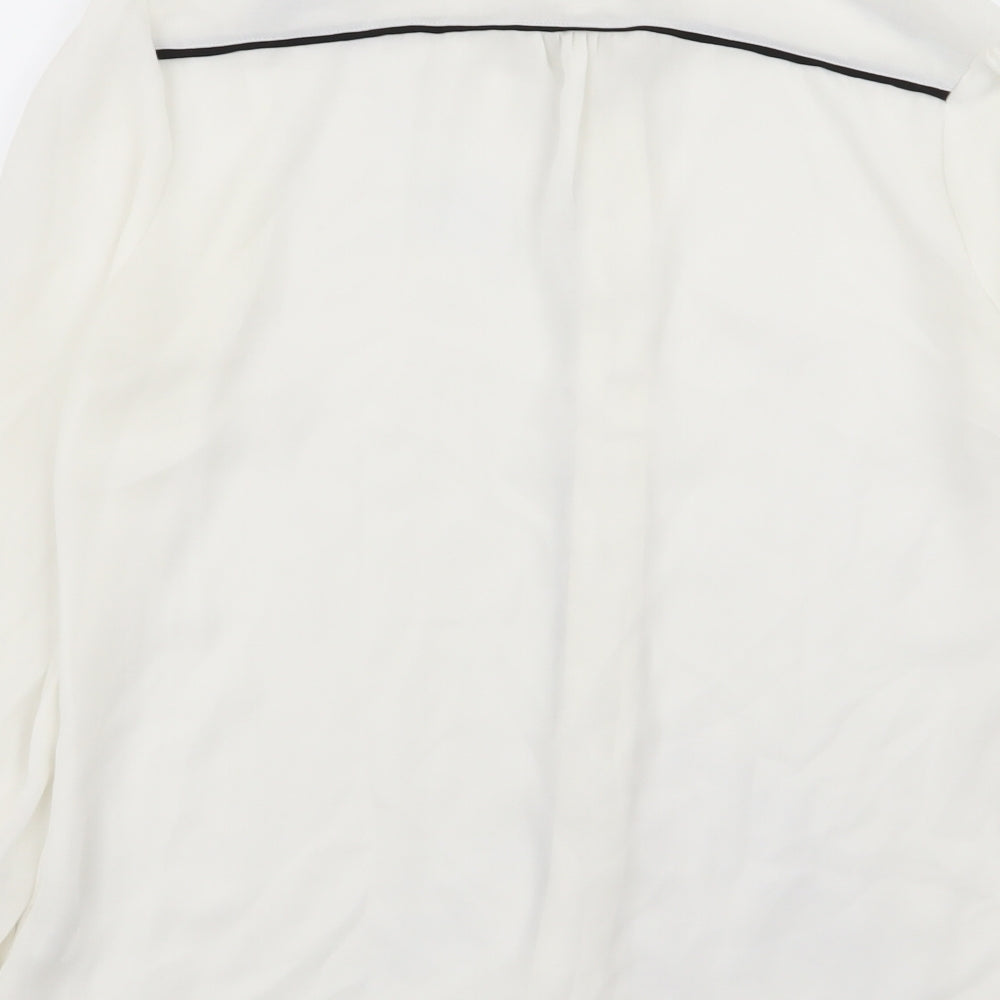 Linea Womens White Basic Button-Up Size 10