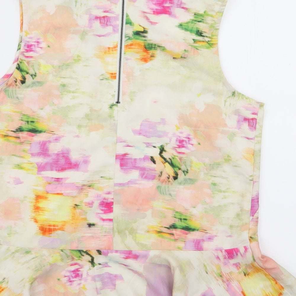 H&M Womens Multicoloured Geometric Basic Tank Size 8