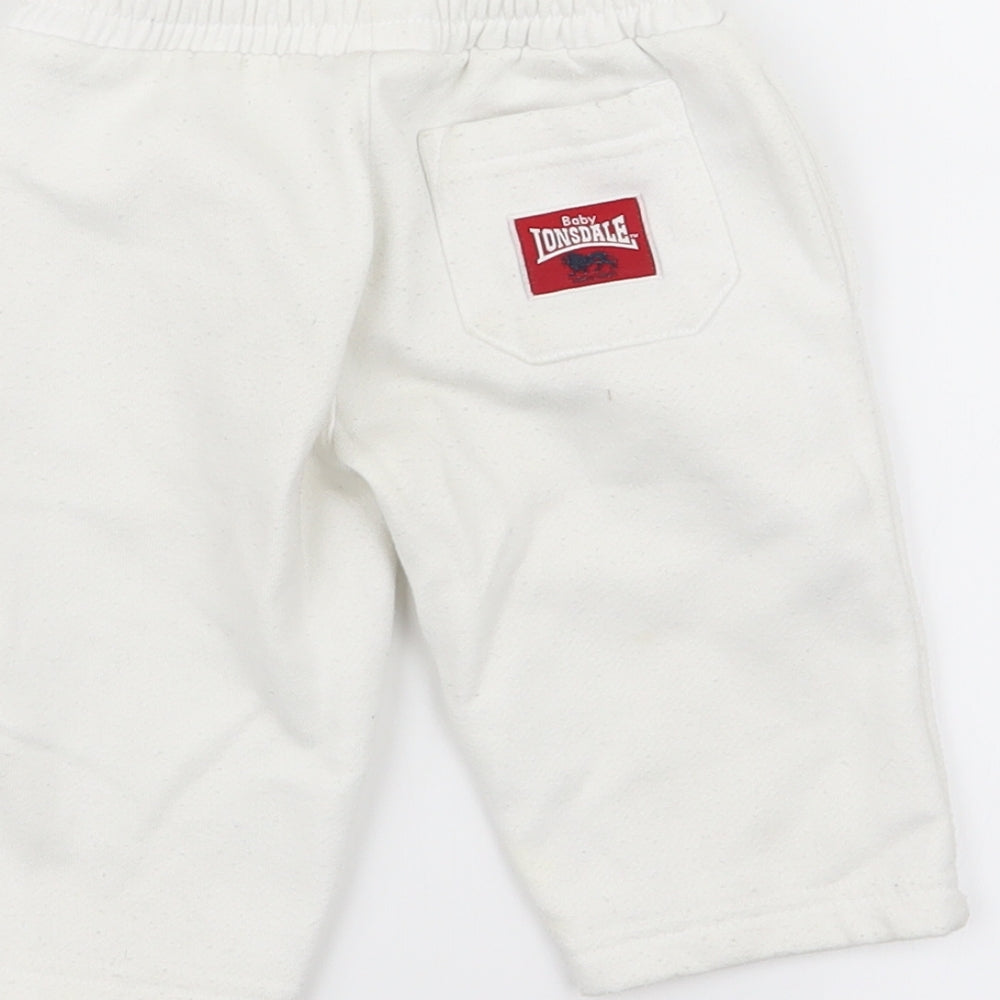 Lonsdale Girls White Jogger Trousers Size 0-3 Months