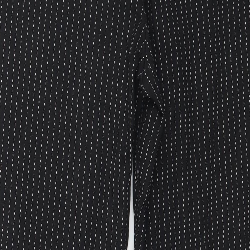 Dorothy Perkins Womens Black Striped Trousers Size 12 L26 in