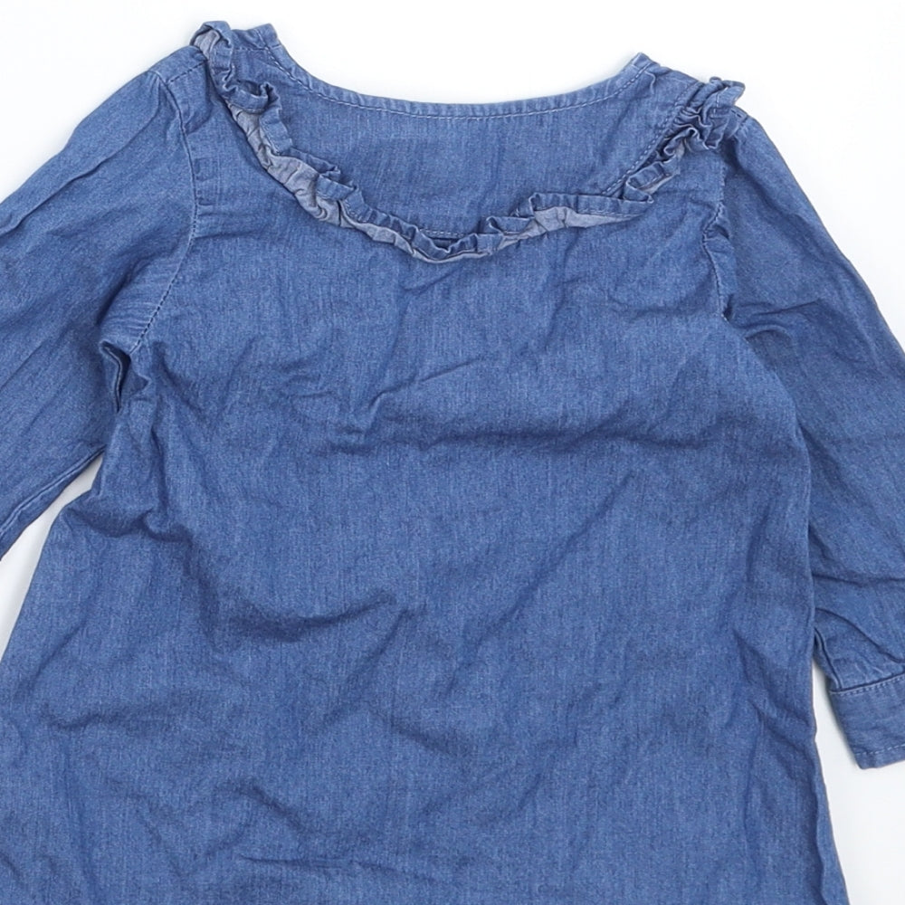 Primark Girls Blue Denim Shirt Dress Size 6-9 Months
