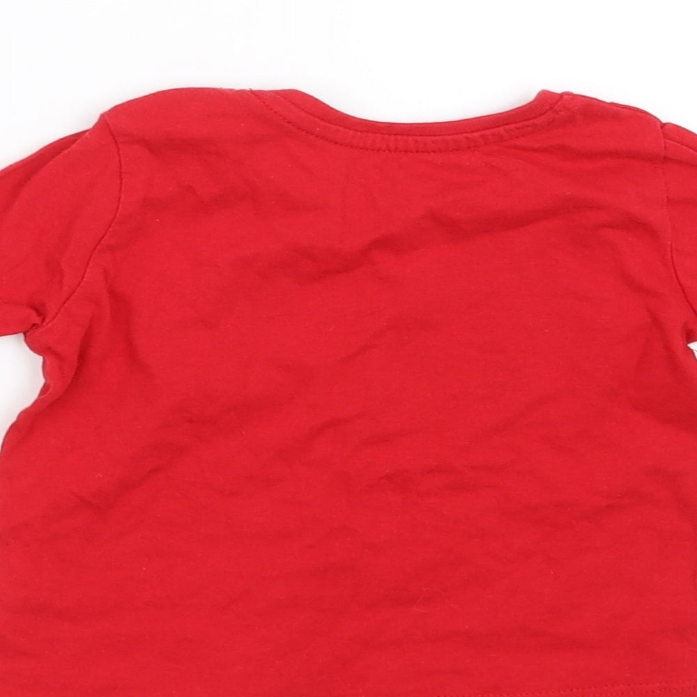 Primark Girls Red Basic T-Shirt Size 6-9 Months - bows