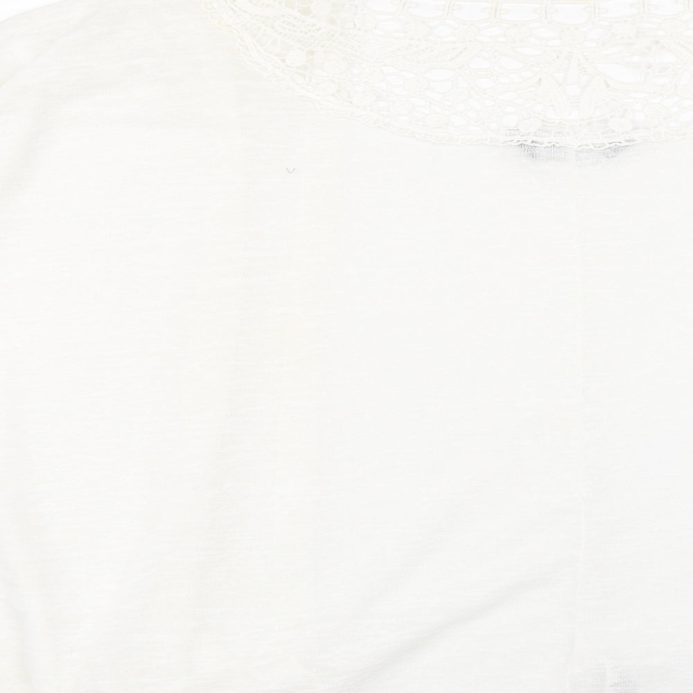 Dorothy Perkins Womens White Floral Cardigan Jumper Size L
