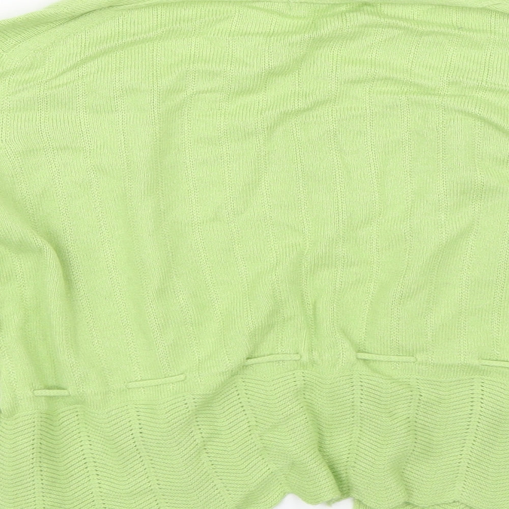 Preworn Womens Green Knit Cardigan Jumper Size 10