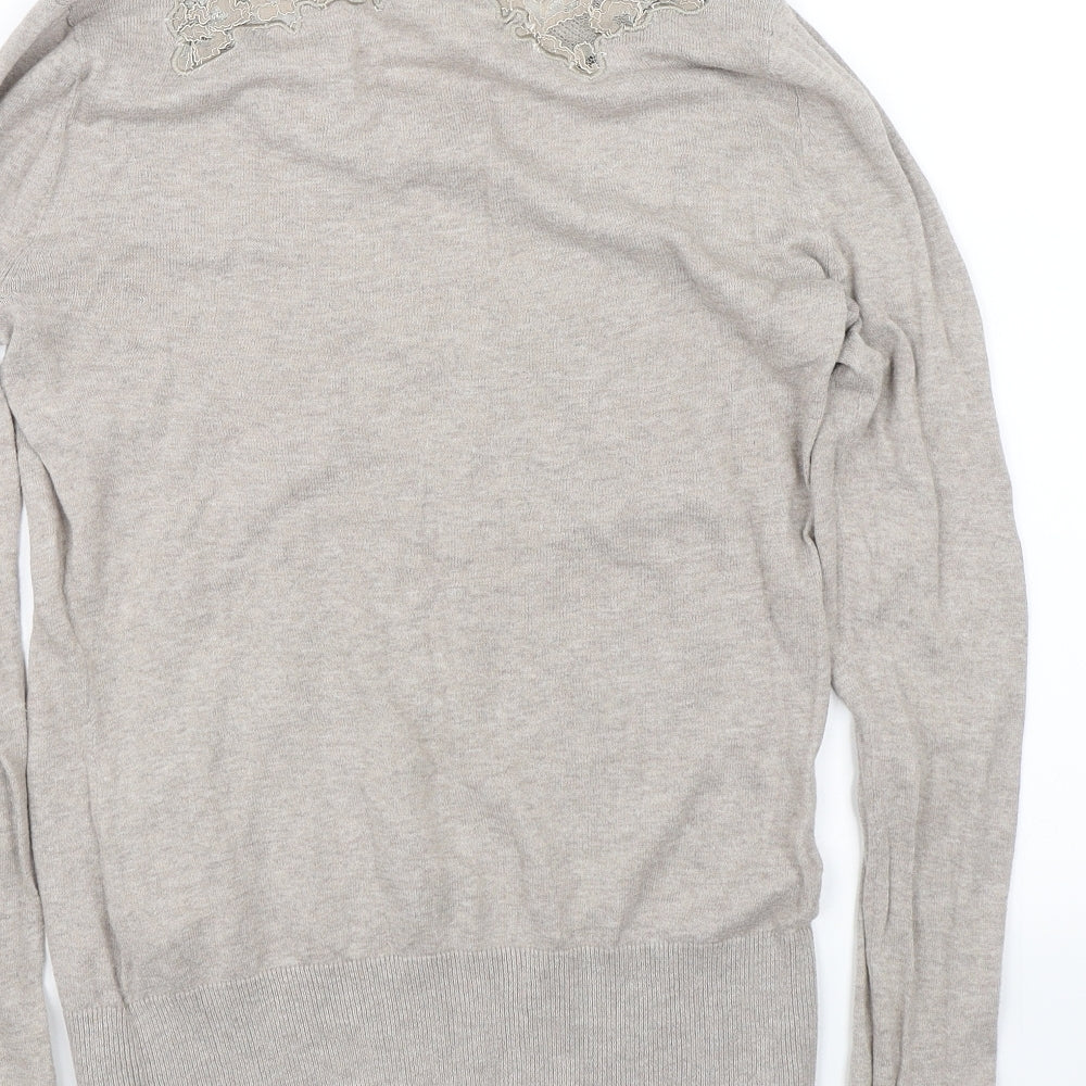 Topshop Womens Brown Floral Pullover Jumper Size 8