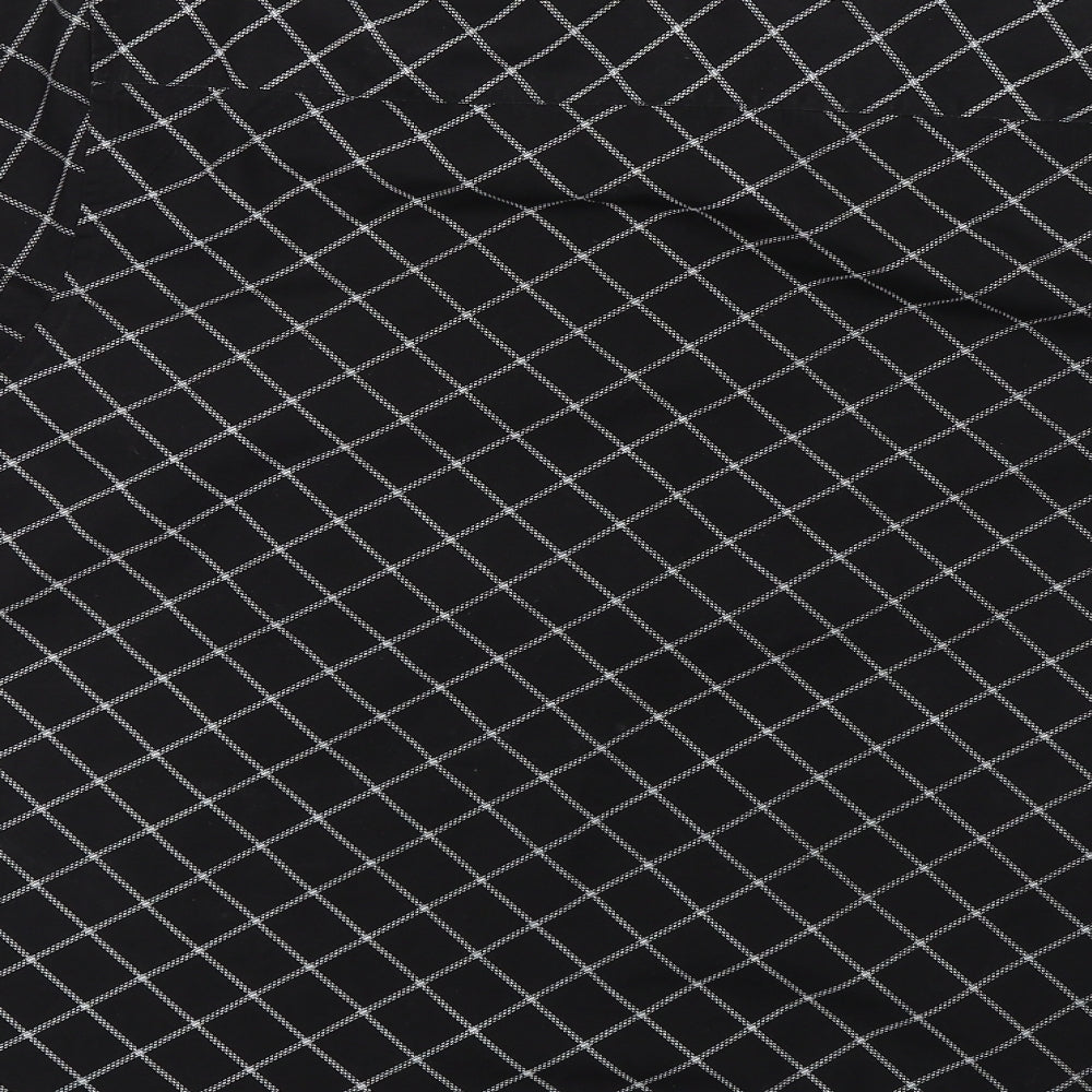Cutting Edge Mens Black Check Button-Up Size M