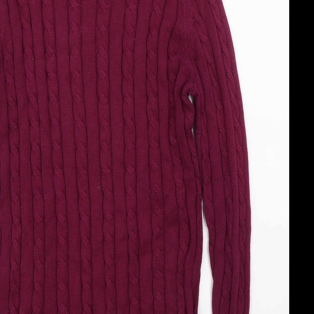 Bernard Weatherhill Womens Purple Knit Pullover Jumper Size S