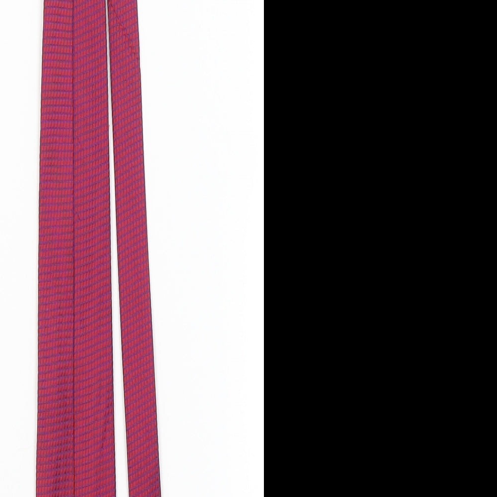 Jaques Estier Mens Red Plaids & Checks Pointed Tie One Size