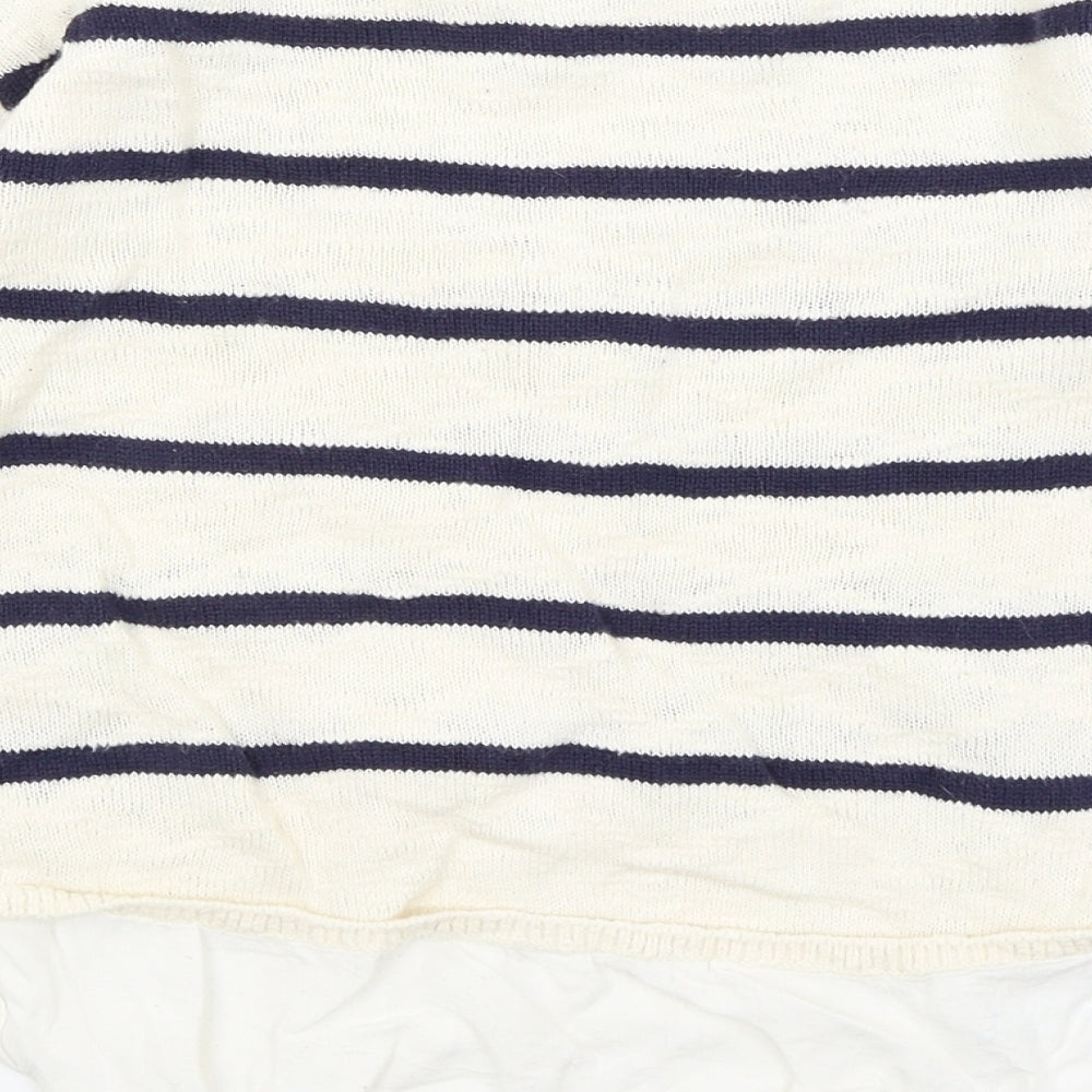 H&M Girls Ivory Striped Pullover Jumper Size 9-10 Years