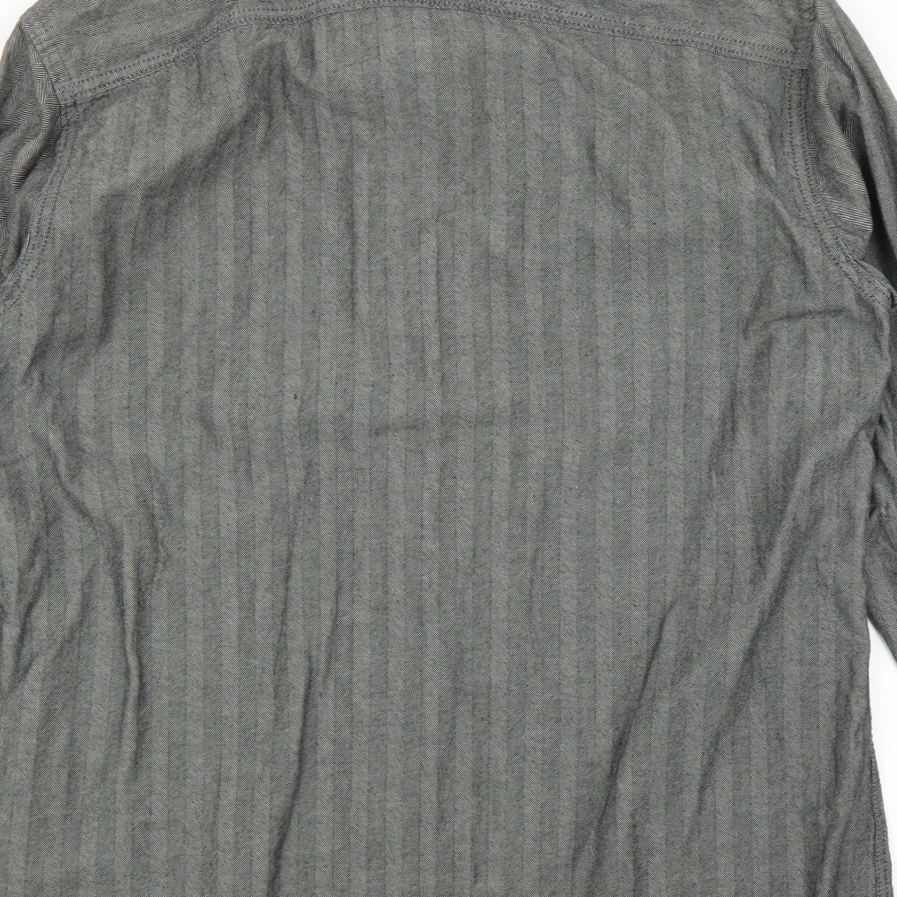 Marks & Spencer Mens Grey Button-Up Size M