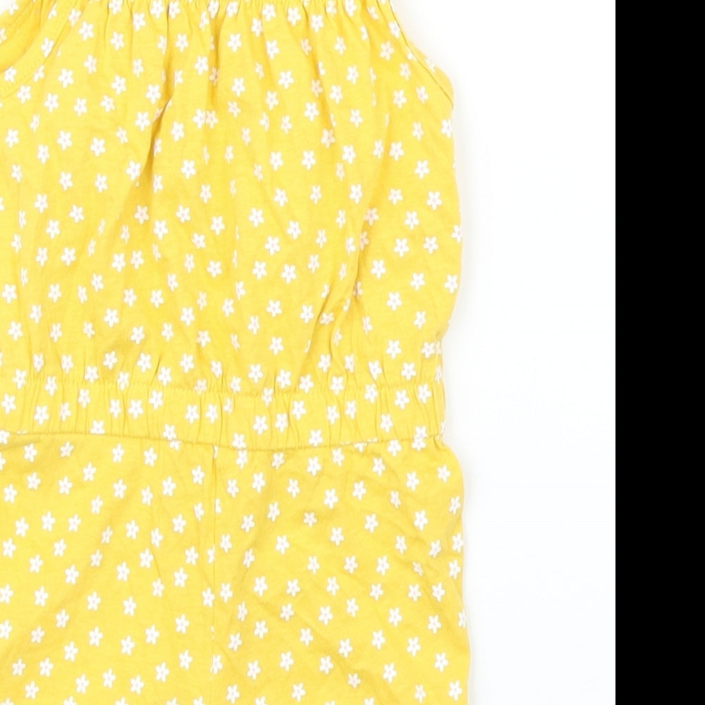 Primark Girls Yellow Floral Romper One-Piece Size 6-9 Months