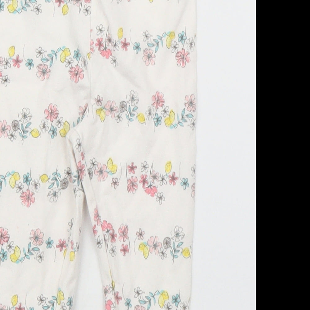 George Girls Beige Floral Capri Leggings Size 3-6 Months