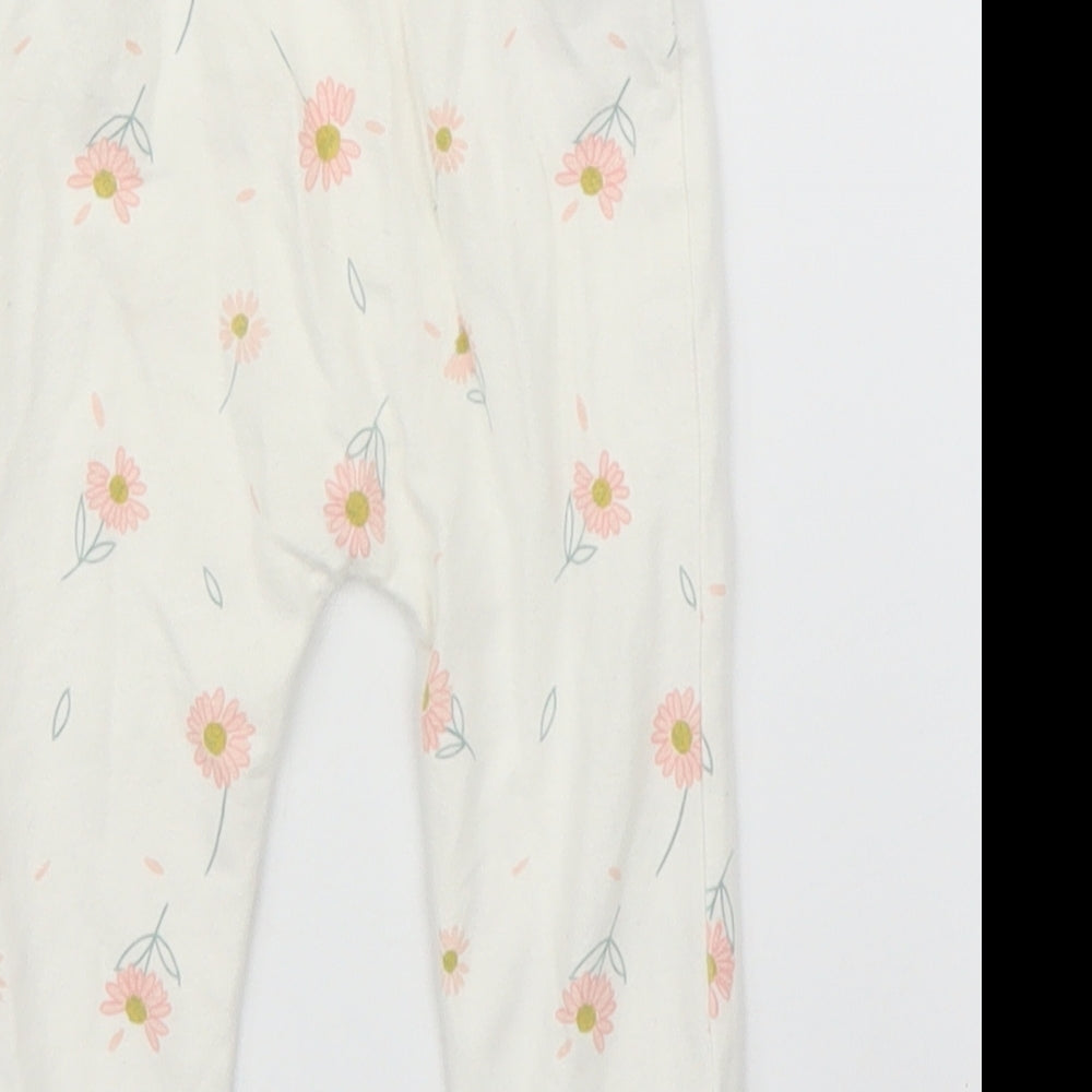 George Girls Beige Floral Capri Leggings Size 3-6 Months