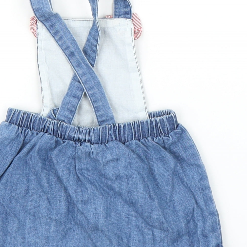 Matalan Girls Blue Denim Pinafore/Dungaree Dress Size 0-3 Months