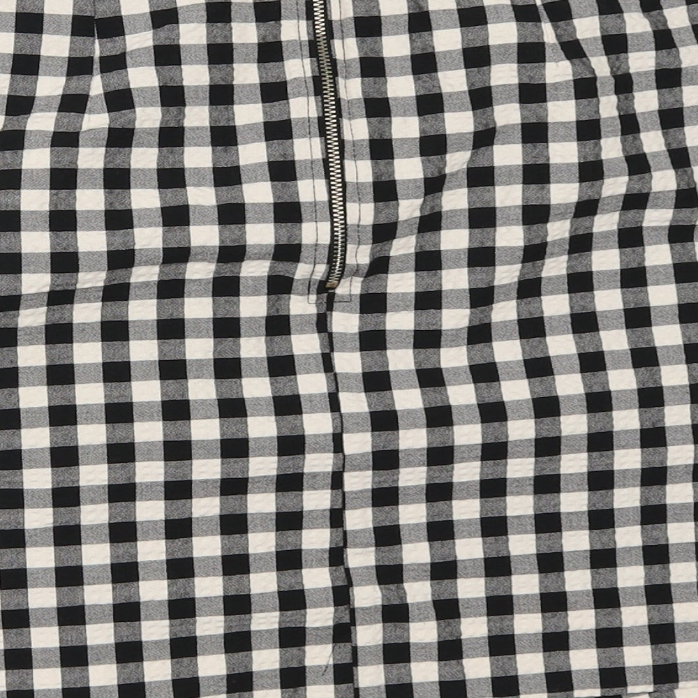 H&M Womens Black Check Mini Skirt Size 42