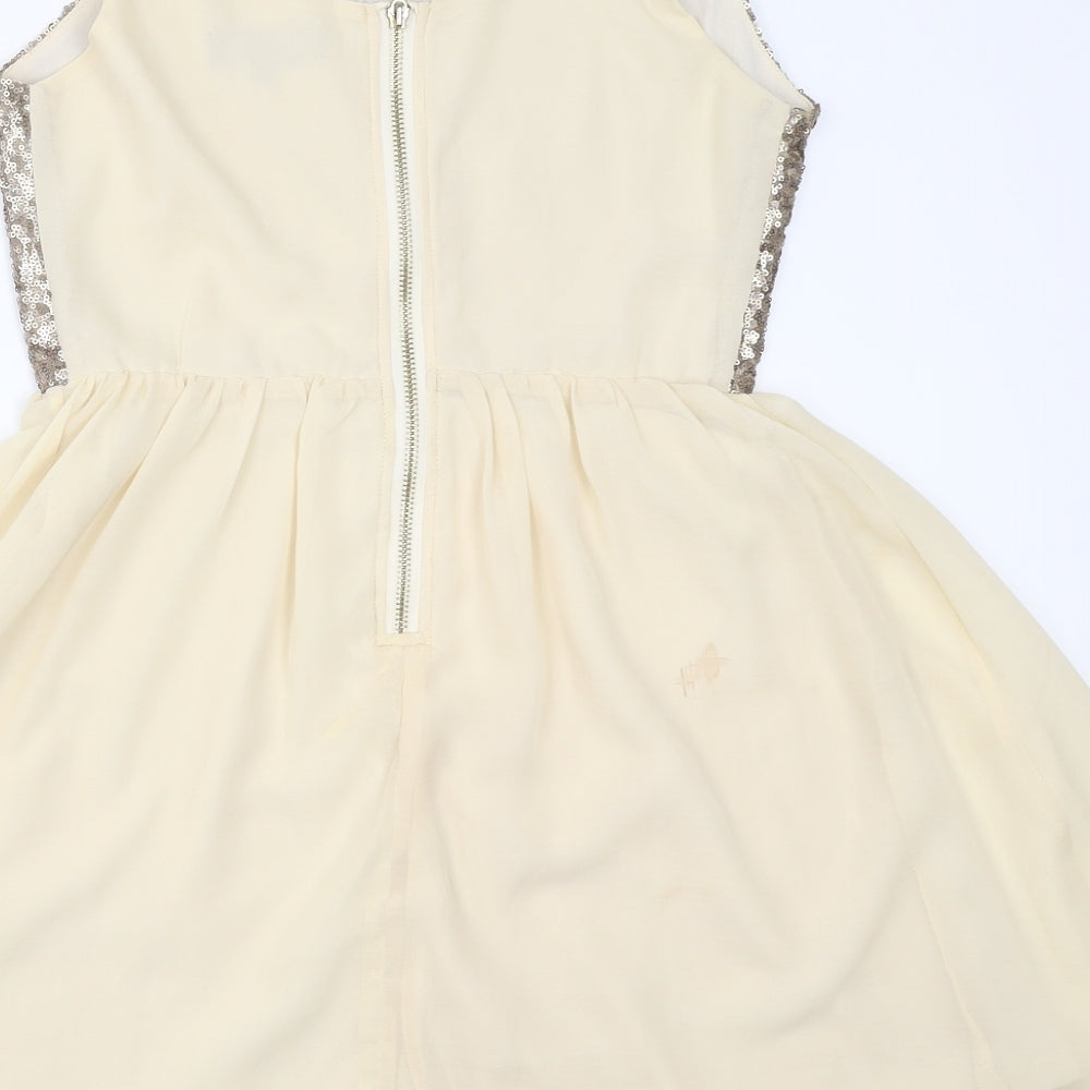 Rubee B Womens Beige Skater Dress Size 10