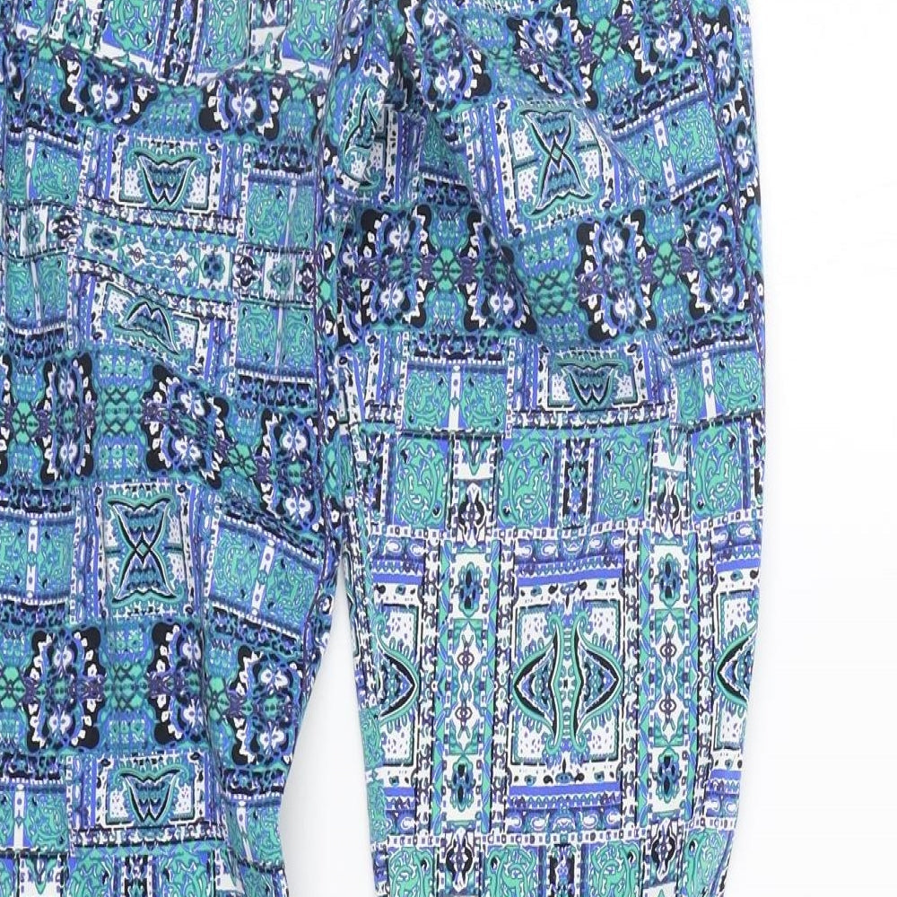 Sussan Womens Blue Geometric Sweatpants Trousers Size 8 L28 in