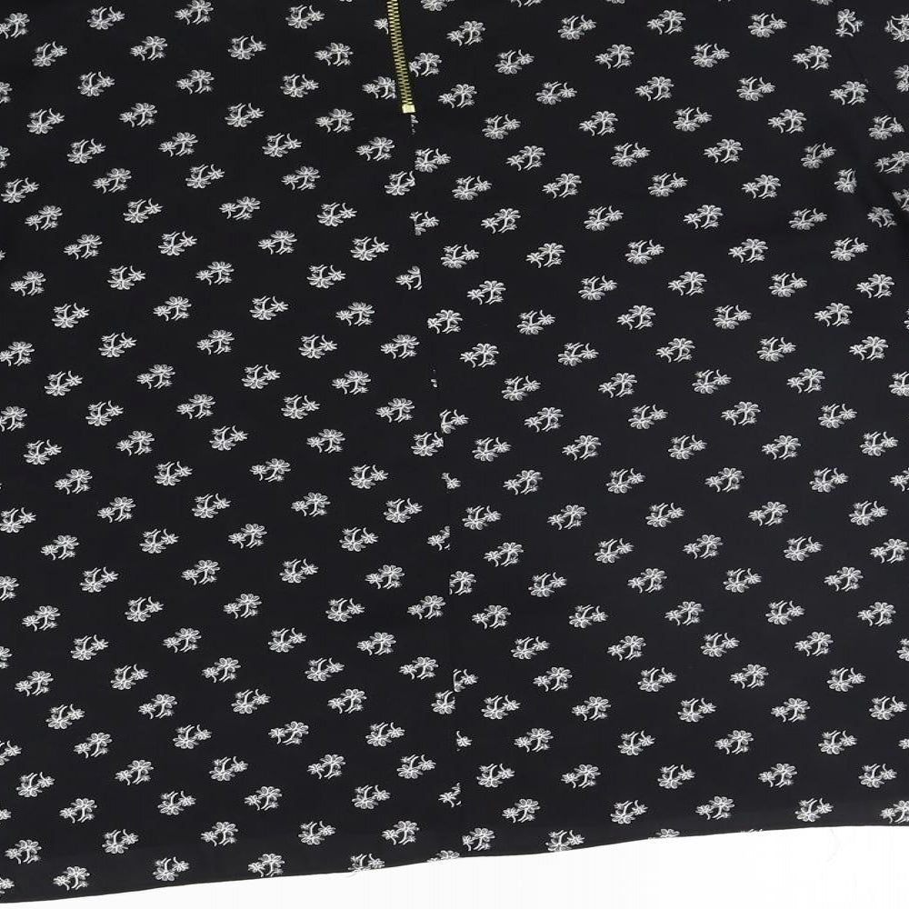 Atmosphere Womens Black Geometric Basic Blouse Size 10