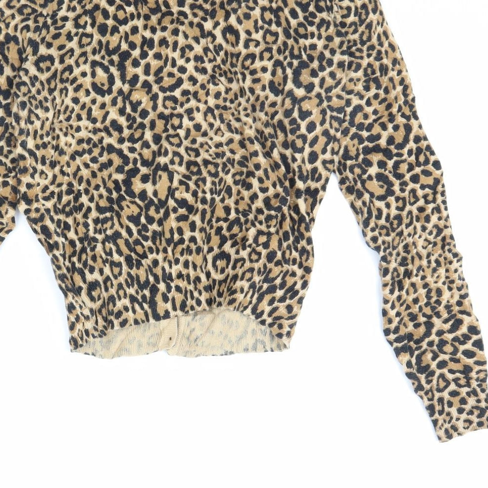 Preworn Womens Brown Animal Print Cape Jumper Size 10