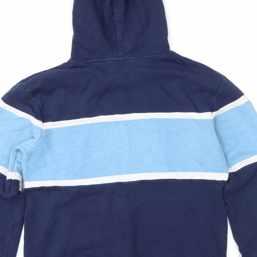 H&M Girls Blue Colourblock Pullover Hoodie Size 11-12 Years