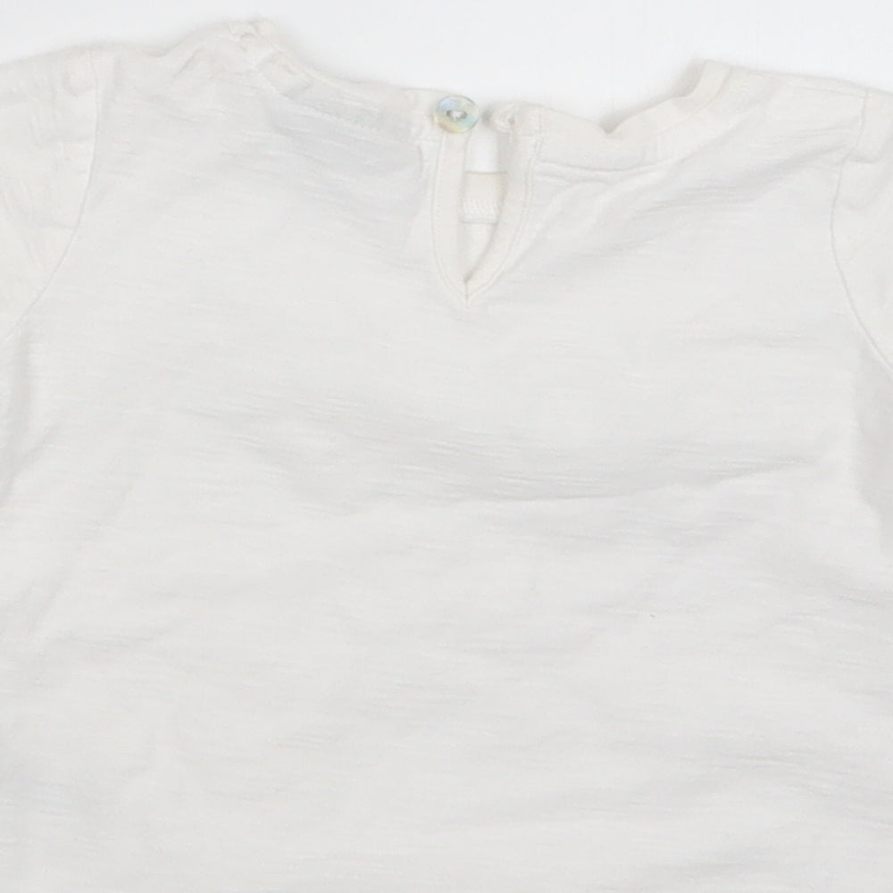NEXT Girls White Basic T-Shirt Size 6-9 Months