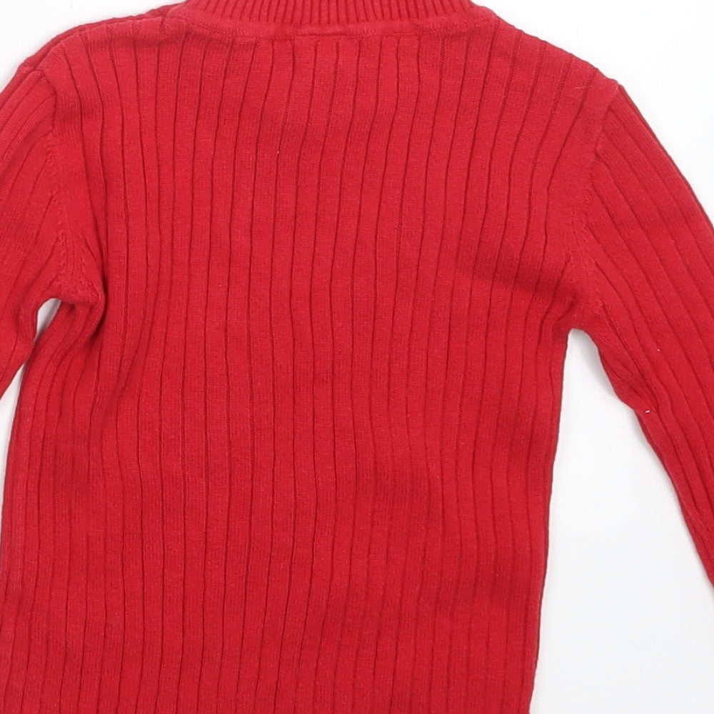 TU Girls Red Knit Pullover Jumper Size 2-3 Years