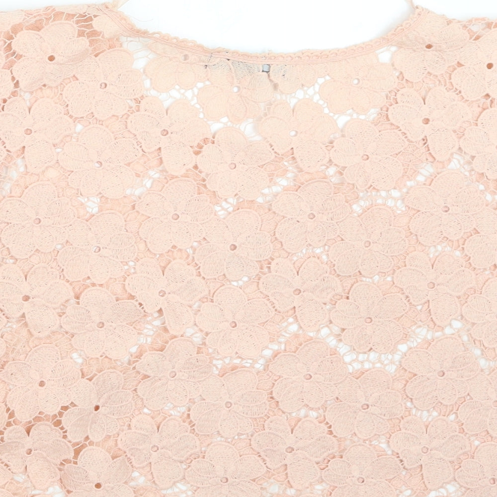 Atmosphere Womens Pink Lace Basic Blouse Size 14