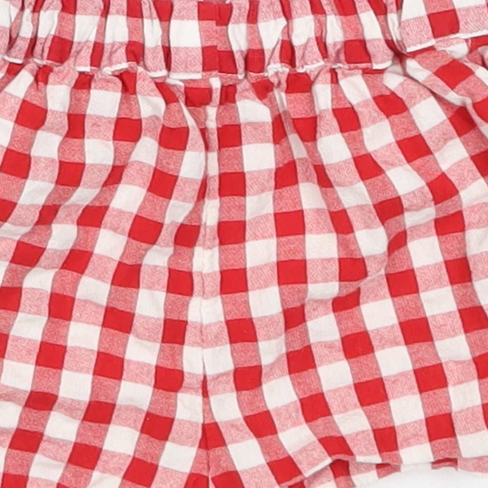Nutmeg Girls Red Check Paperbag Shorts Size 2-3 Years