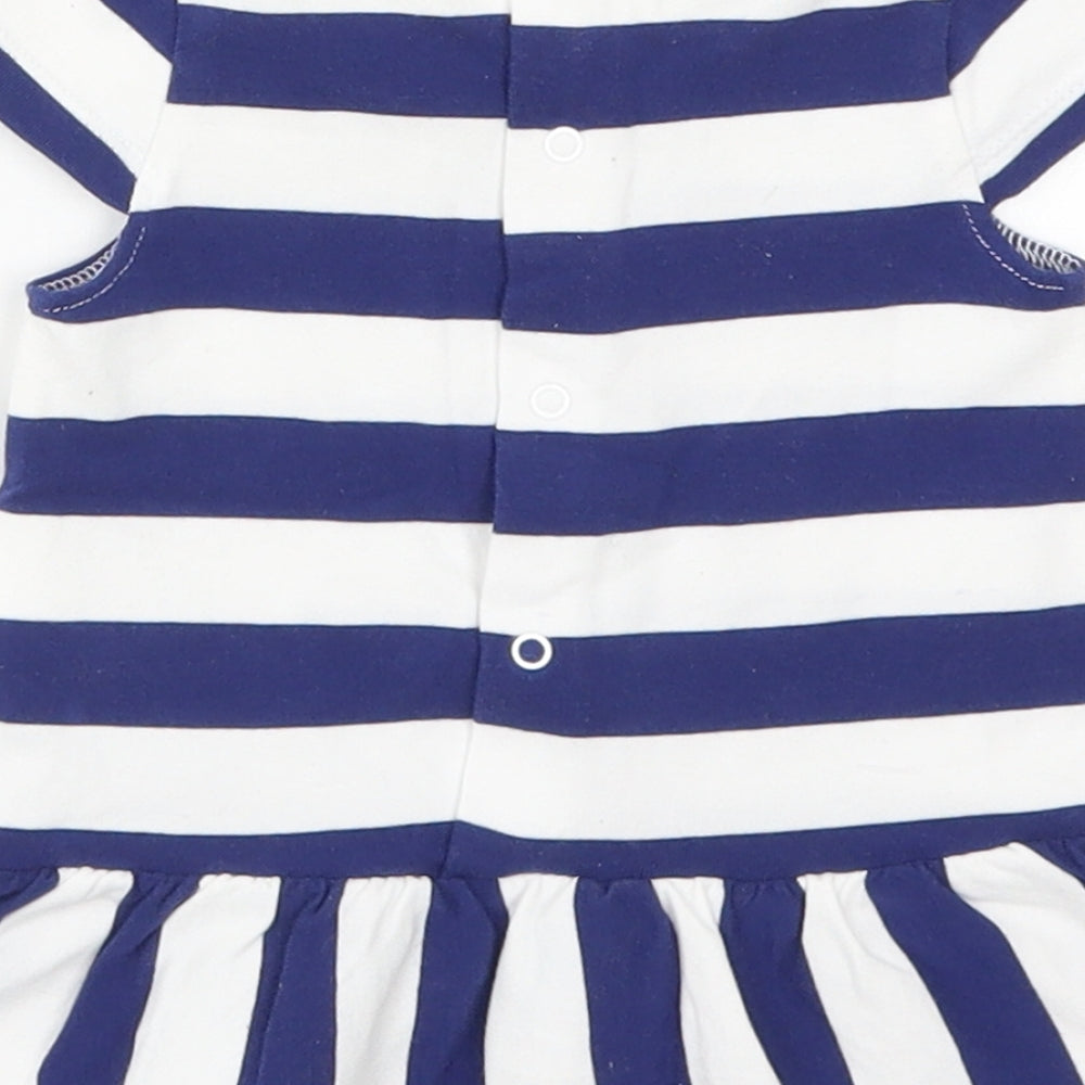 Mayoral Girls Blue Striped Basic T-Shirt Size 3-6 Months