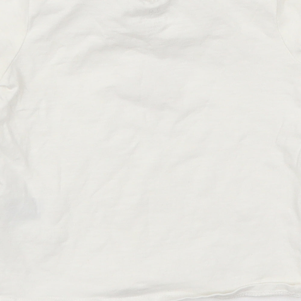 H&M Girls White Basic T-Shirt Size 6-9 Months - Tiny Miracle Cat