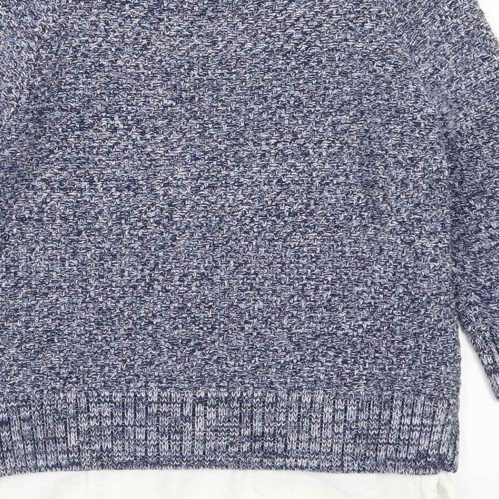 H&M Womens Blue Knit Pullover Jumper Size 10