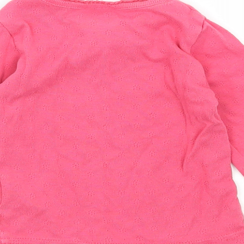 Frugi Girls Pink Jersey Basic T-Shirt Size 3-6 Months