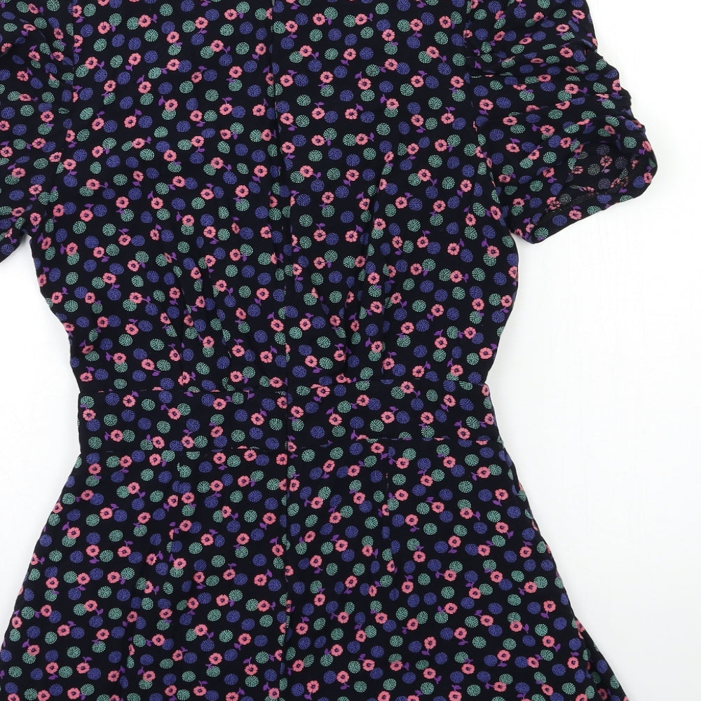 Angeleye Womens Black Floral Playsuit One-Piece Size S