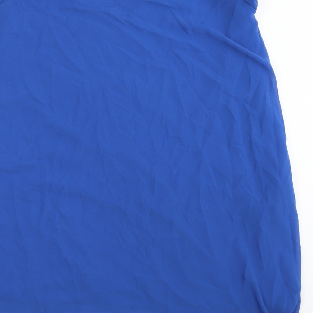 Ailaiduo Womens Blue Basic Blouse Size L