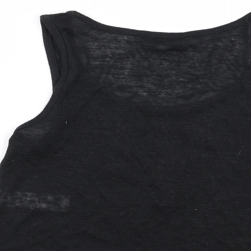 New Look Womens Black Geometric Basic Tank Size 10